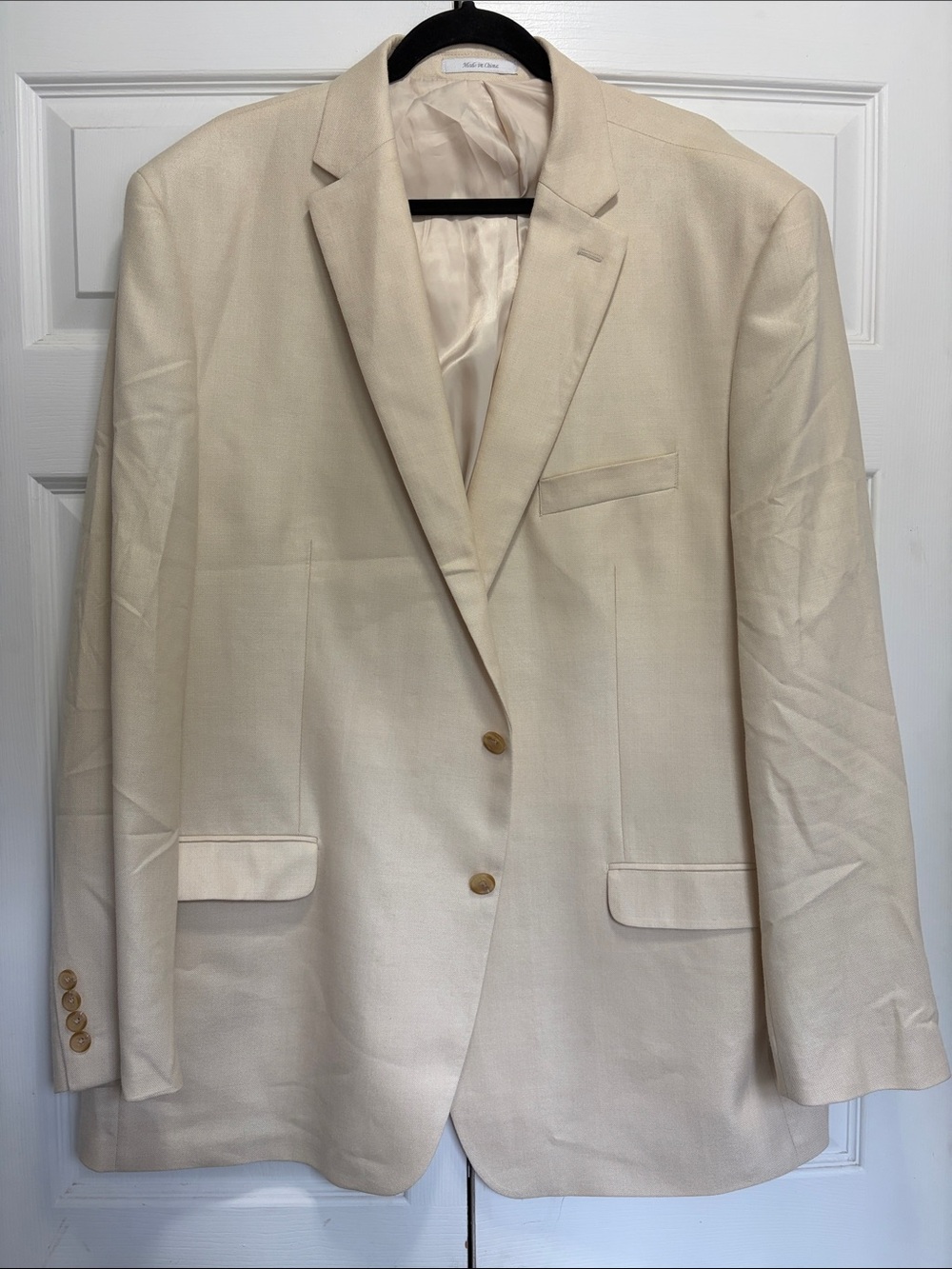 Lauren Ralph Lauren Cream Single-Breasted Silk Wool blend Blazer 50L